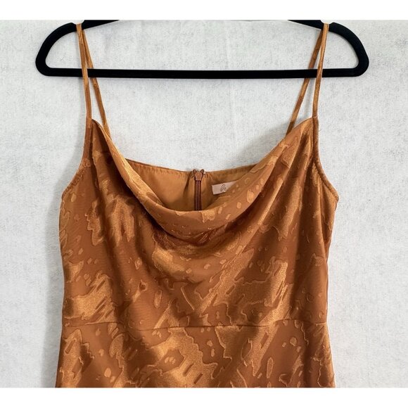 HUTCH Women Kinsey Sleeveless Cowl Neck Lined Midi Dress Sz 10 Copper hb-29 - Picture 4 of 14